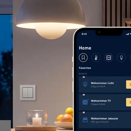 Die Beleuchtung kann nun per Taster oder über die JUNG HOME App geschaltet werden.