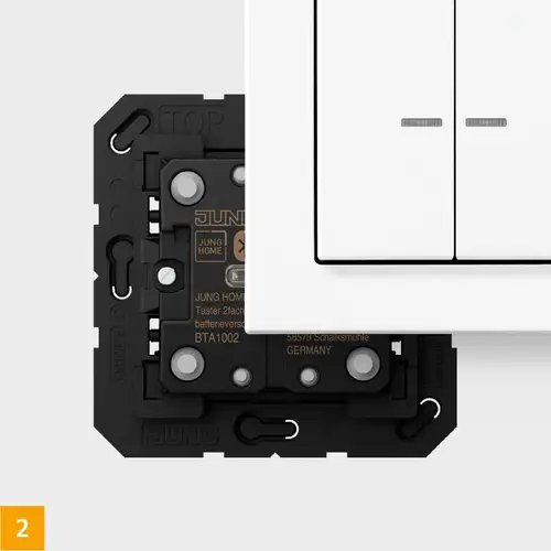 Die batterieversorgten Taster können unabhängig von der 230-Volt-Installation flexibel platziert werden