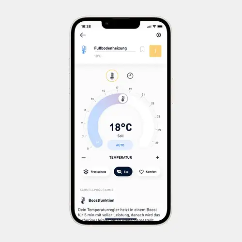 JUNG HOME App für Raumtemperatursteuerung