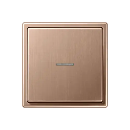 JUNG HOME Taster im Programm LS 990 in Bronze gebürstet. Produktaufnahme in frontaler Ansicht.