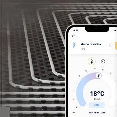 De temperatuur kan op elk moment worden aangepast via de app.