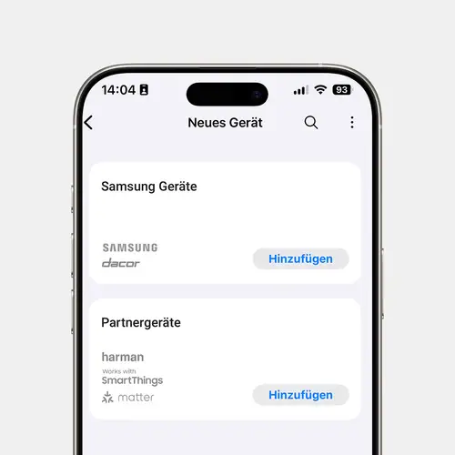 iphone mit Screenansicht JUNG HOME und works with Samsung SmartThings App.