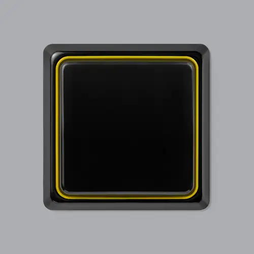 Bouton-poussoir dans le programme CD PLUS avec application intérieure, dans la couleur noire
