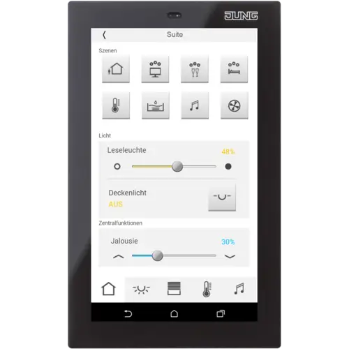 Touchdisplay Smart Control 5, Screenansicht JVP Software in der Hotel Edition