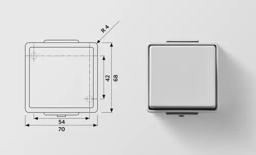 Frame dimensions of the JUNG WG 600 switch range.