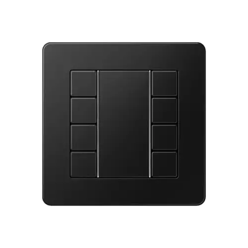KNX push-button F 50 in the A FLOW programme in matt graphite black
