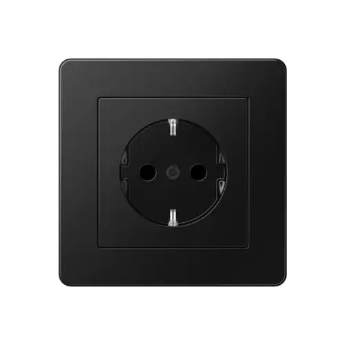 SCHUKO® socket outlet in the A FLOW range in matt graphite black