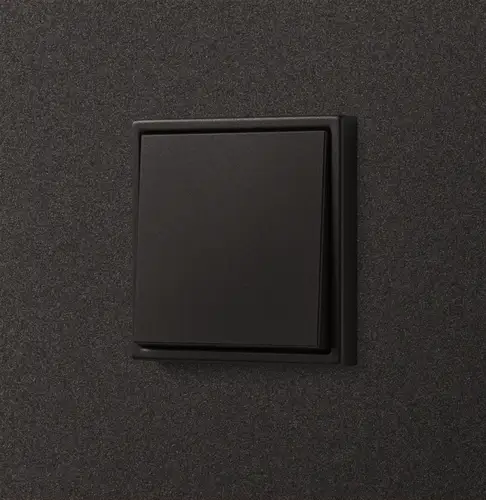 Taster im Programm LS 990 aus lackiertem Aluminium in Dark, aufgenommen in leichter Perspektive