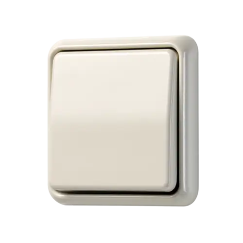 Lichtschalter im Programm CD 500 in Weiß, in leichter Perspektive.