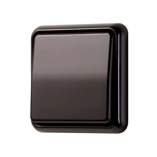 Lichtschalter im Programm CD 500 in Braun, in leichter Perspektive.