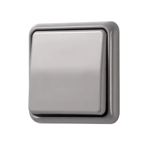 Lichtschalter im Programm CD 500 in Grau, in leichter Perspektive.