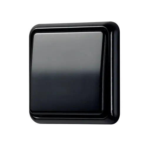 Lichtschalter im Programm CD 500 in Schwarz, in leichter Perspektive.