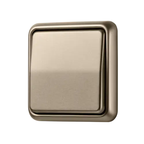 Lichtschalter im Programm CD 500 in Gold-Bronze, in leichter Perspektive.