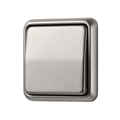 Lichtschalter im Programm CD 500 in Platin, in leichter Perspektive.