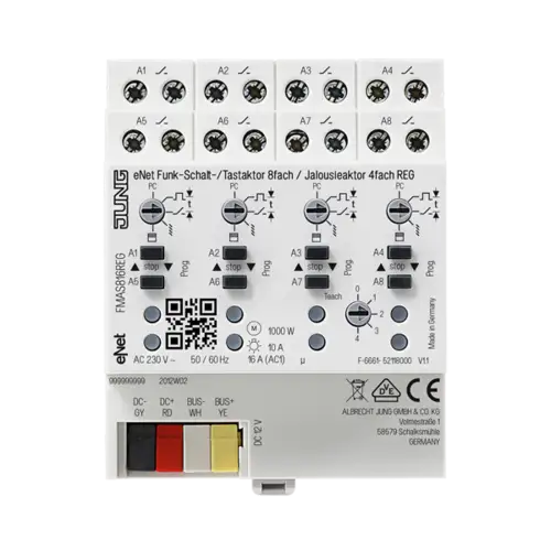 Conmutación inalámbrica eNet / actuador de pulsador de 8 gangs / actuador ciego de 4 gangs REG