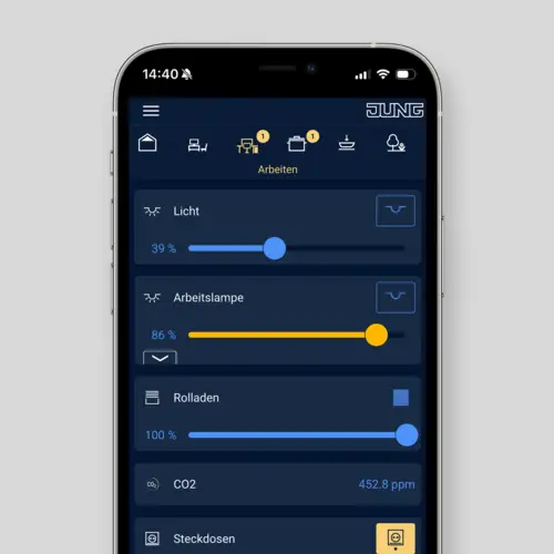 Screenansicht JUNG Smart Visu Server App