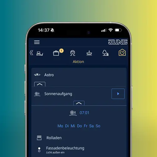 Screenansicht der Smart Visu Server App, Astrofunktion.
