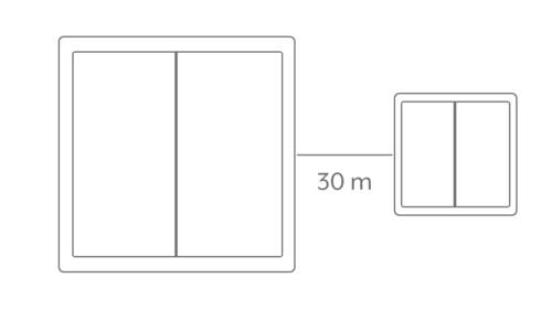 Strichzeichnung des KNX 4er Erweiterungsmodul für F10.