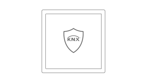 Strichzeichnung des KNX Tasters F 10 für KNX Secure.