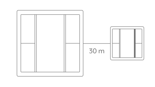 KNX F 50 line drawing for visualising the extension for electrical installation.