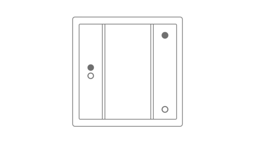 KNX push-button F 50 Line drawing for visualising the button assignment.