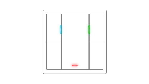 KNX push-button F 50 Line drawing for visualising the button lighting.