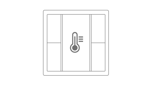 KNX push-button F 50 Line drawing for visualising the integrated temperature sensor.
