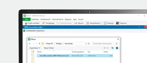 KNX Secure Key Loader Screenansicht im Anschnitt.