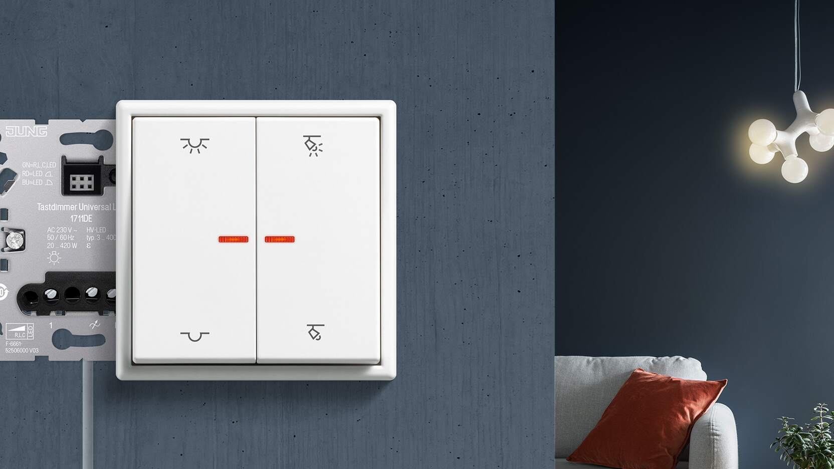 Boutons poussoirs KNX RF – Connexion de l’installation électrique avec KNX