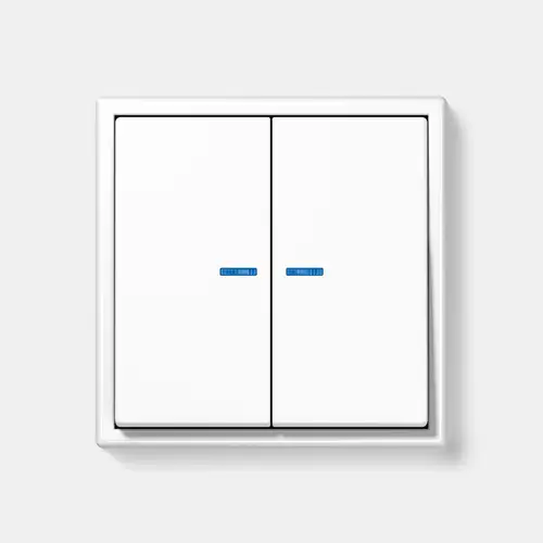 Pulsador JUNG HOME de la serie LS 990 de acero inoxidable