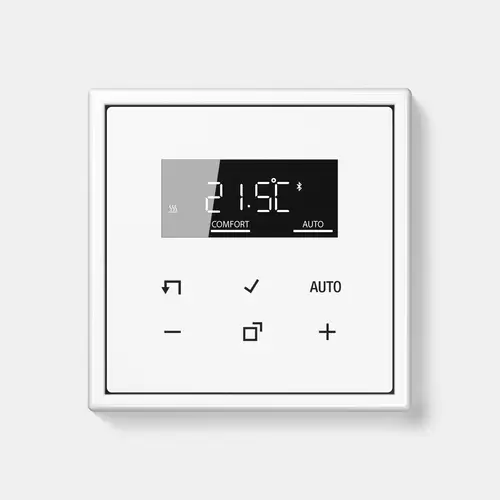 Pantalla de termostato ambiente JUNG HOME de la serie LS 990 en blanco
