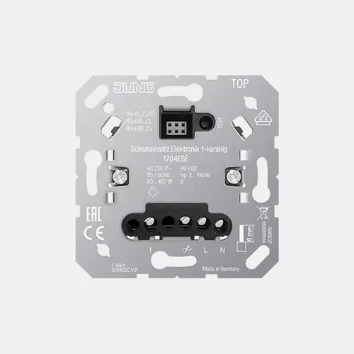 Electrónica de inserción con interruptor JUNG HOME, 1 canal, con entrada para unidad de ampliación