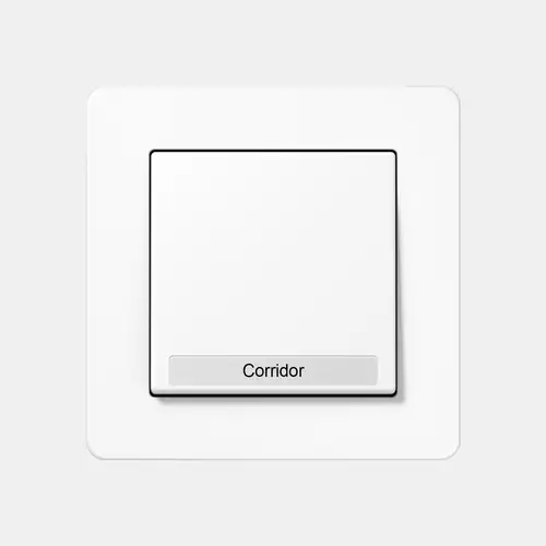 Push-button with labelling field in the A FLOW range in white