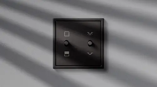 Multiswitch 2-fold in the LS 1912 programme; ambient lighting with shadows falling on the push-button