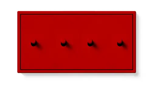 4-fold horizontal toggle switch in the LS 1912 range in 4320A rouge vermillon 59 from the Les Couleurs® Le Corbusier colour palette.