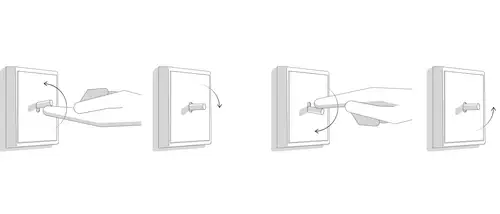 Line drawing for visualising the switching on and off of the LS 1912 toggle switch