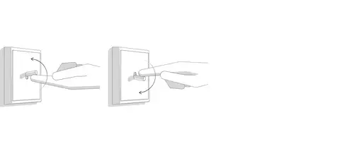 Line drawing to visualise the switching on and off of the LS 1912 toggle switch