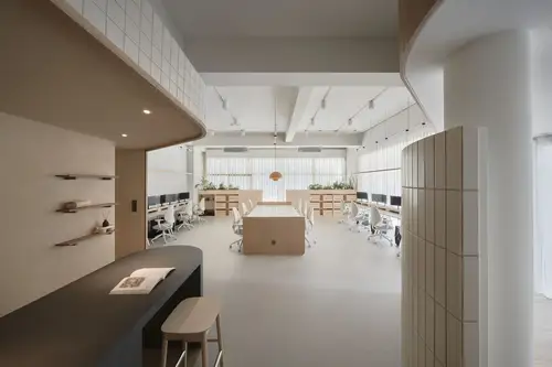 Rear view of the GoodPost Studio workspace.