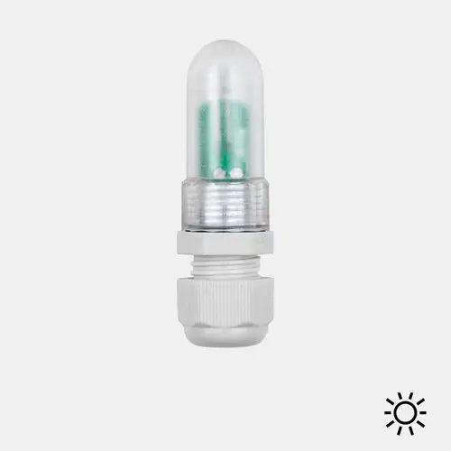 Sonnensensor auf grauem Hintergrund.