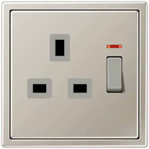 British Standard socket outlet in the LS 990 programme made of stainless steel