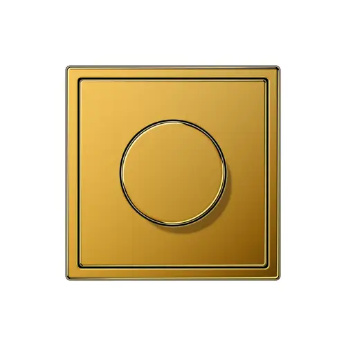 Rotary dimmer in the LS 990 programme made of metal, coated with 24-carat gold