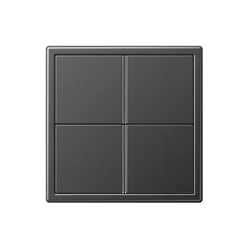 KNX Taster F40 im Programm LS 990 aus Metall, in Anthrazit lackiertes Aluminium.