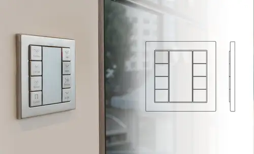 Pulsador KNX F50 de 4 elementos en el programa FLAT DESIGN