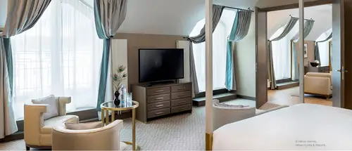 Energy management, ambience recording, room section of a hotel room
