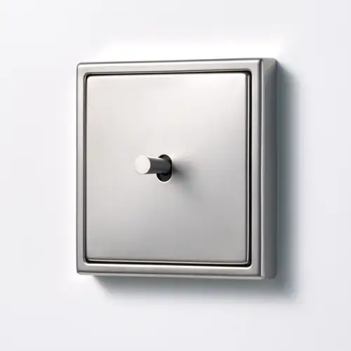 Toggle switch in the LS 1912 programme made of stainless steel, with a conical toggle lever.