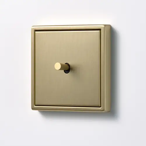 Toggle switch in the LS 1912 programme made of brass, with a conical toggle lever.