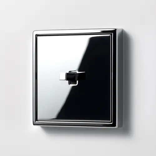 Toggle switch in the 1912 programme made of polished chrome, with a cubic toggle lever.