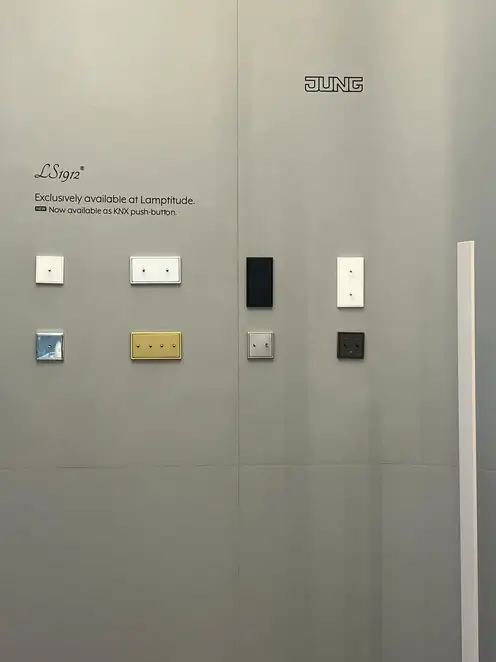 Various JUNG products, LS 1912, at the trade fair stand Architec Expo.