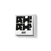 JUNG Unique & IFG LS 990 Schalter in Alpinweiß mit der Aufschrift "Ah! Ah! Ah!"