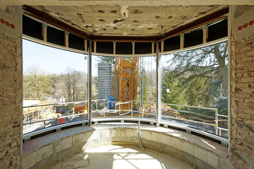 Detailansicht der Umbauarbeiten an der JUNG Gründervilla